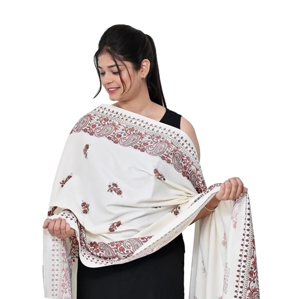 Light Beige Polyester Neutral Printed Paisley Wom… - image 8